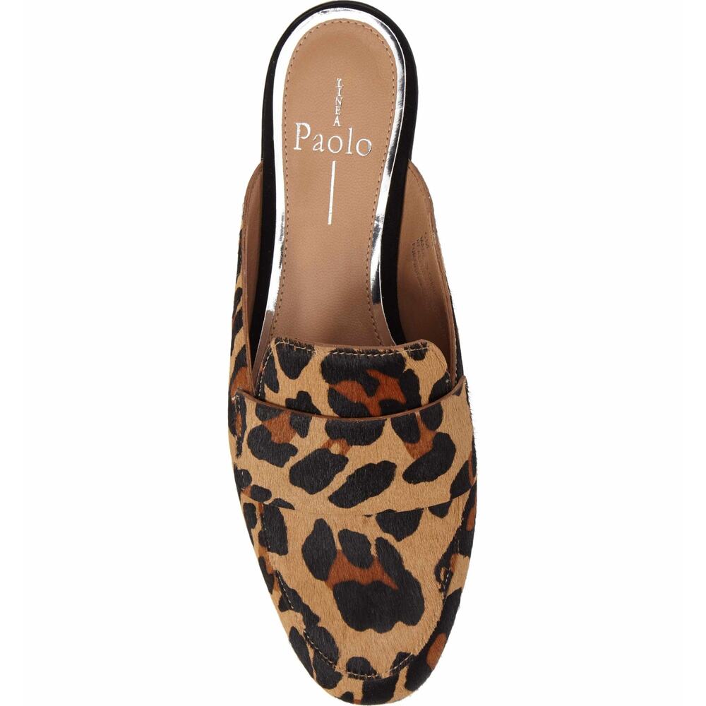 Nordstrom Linea Paolo Annie Calf Hair Loafer Mule US 7 Tan Leopard Animal Print - Picture 11 of 11